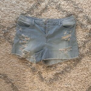 KanCan Light Blue Distressed Jean Shorts